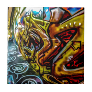 Colorful Graffiti Art Ceramic Tile