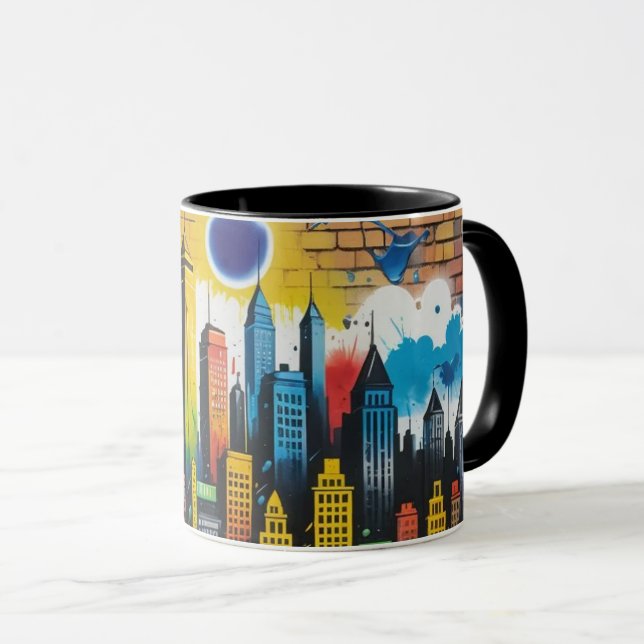 Colorful Graffiti Art Design Mug (Front Right)