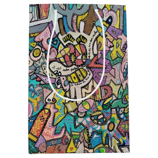Colorful Graffiti Art, Medium Gift Bag (Front)