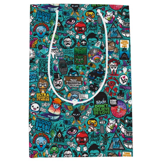 Colorful Graffiti Art, Medium Gift Bag (Front)