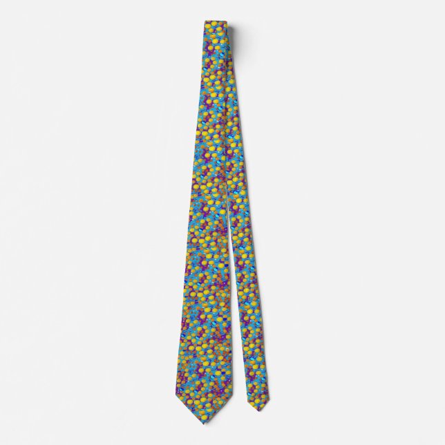 colorful graffiti art neck tie (Front)
