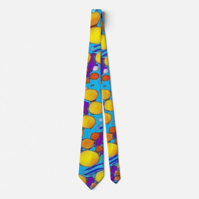 colorful graffiti art neck tie (Front)