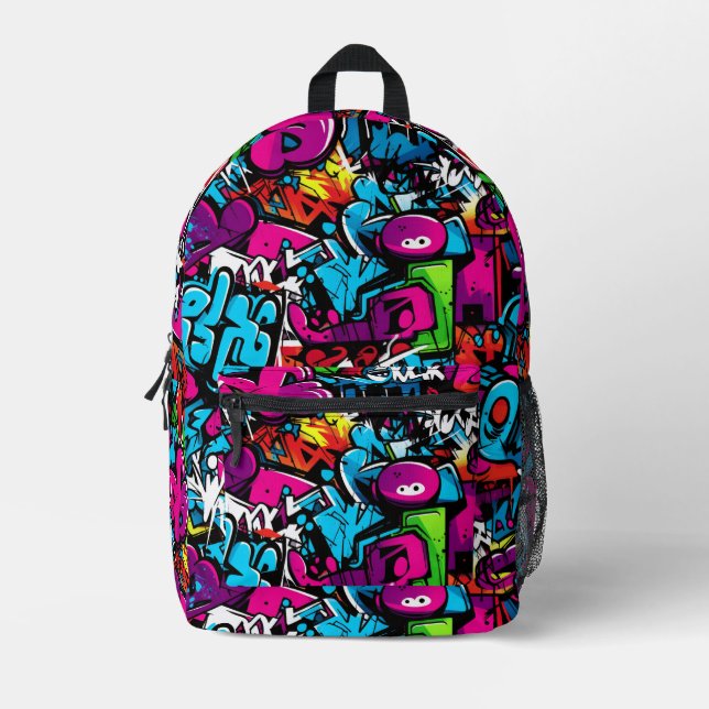 Colorful Graffiti Art  Printed Backpack (Front)