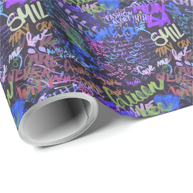 Colorful Graffiti Art Wrapping Paper (Roll Corner)