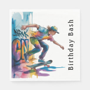 Colorful Graffiti Boy Birthday Bash Napkins