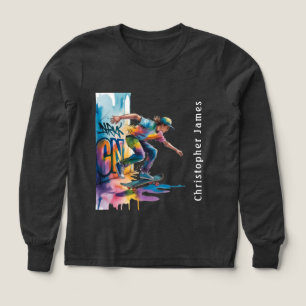 Colorful Graffiti Boy Birthday Name Tri-Blend Shirts