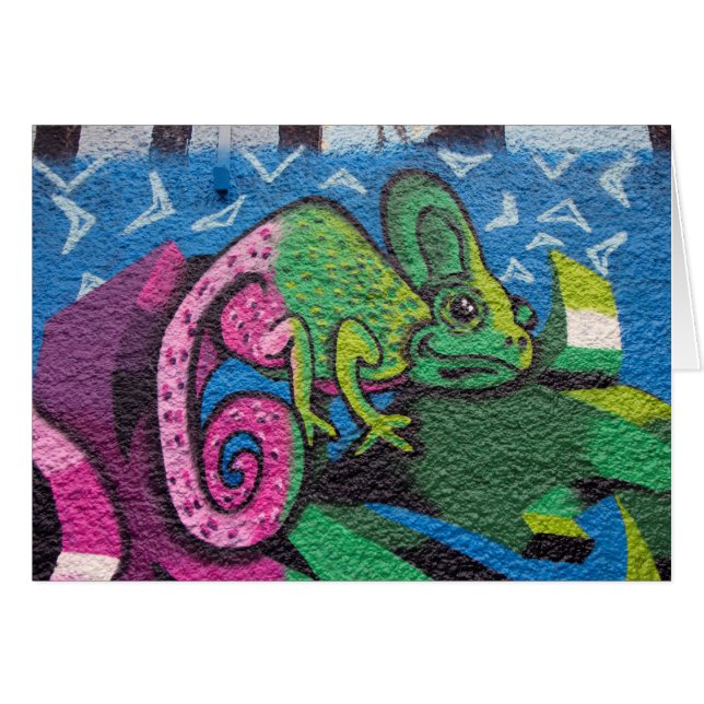 Colorful Graffiti Chameleon Cards (Front Horizontal)