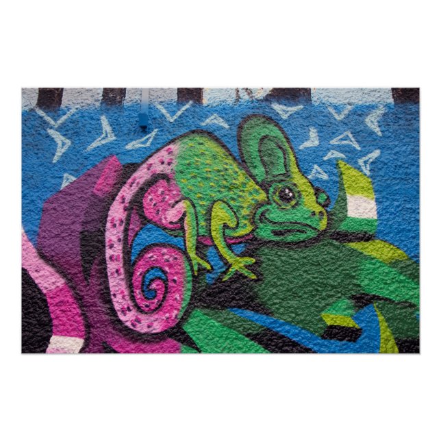 Colorful Graffiti Chameleon Poster (Front)
