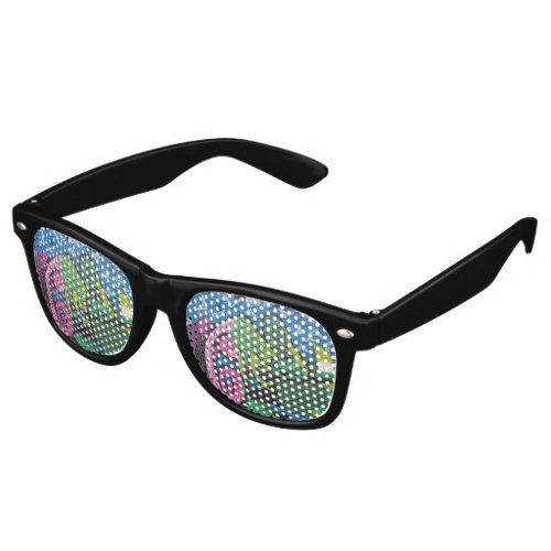 Colorful Graffiti Chameleon Retro Sunglasses