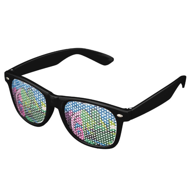 Colorful Graffiti Chameleon Retro Sunglasses (Angled)