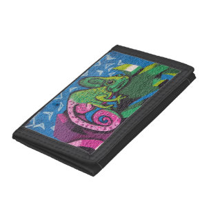 Colorful Graffiti Chameleon Tri-fold Wallet