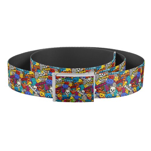 Colorful Graffiti Characters Pattern Belt