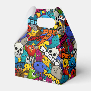 Colorful Graffiti Characters Pattern Favor Boxes