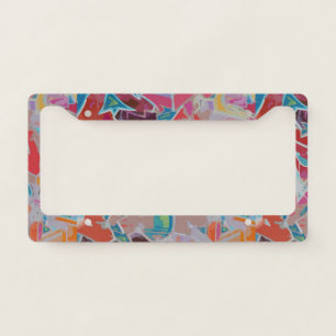 Colorful Graffiti Design License Plate Frame