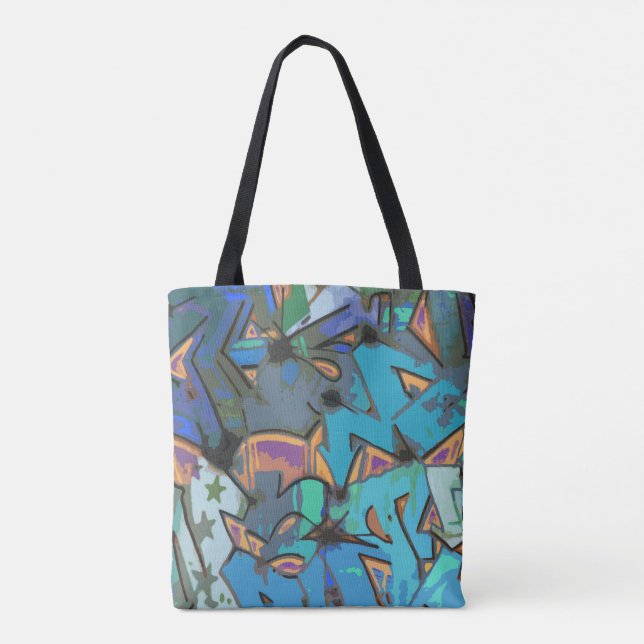 Colorful Graffiti Design Tote Bag (Back)