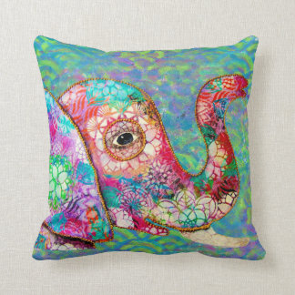 Colorful Graffiti Elephant Pillow, Elephant Gift Throw Pillow