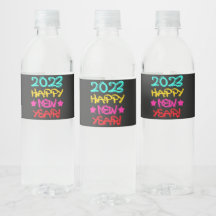 New Year Water Bottle Labels | Zazzle