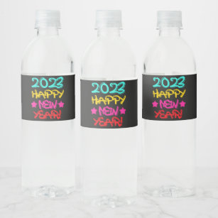 New Year Water Bottle Labels | Zazzle