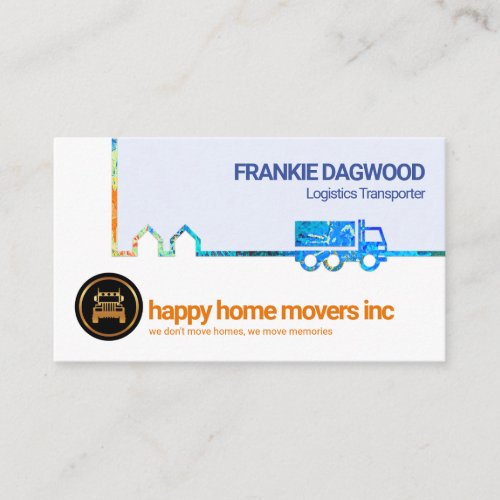 Colorful Graffiti Home Moving Border Relocation Business Card