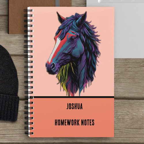 Colorful Graffiti Horse for Equestrian Enthusiast  Notebook