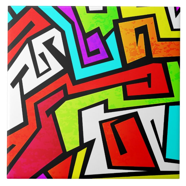 Colorful graffiti illustration tile (Front)