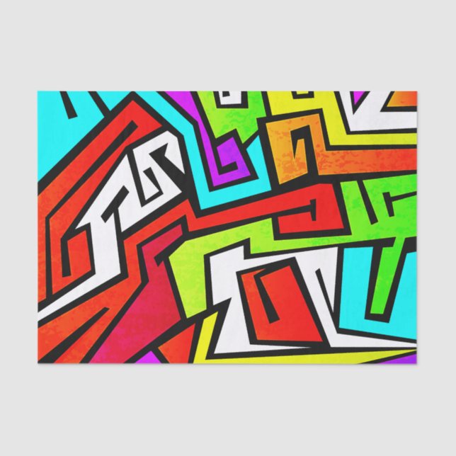 Colorful graffiti illustration tissue paper (Front)