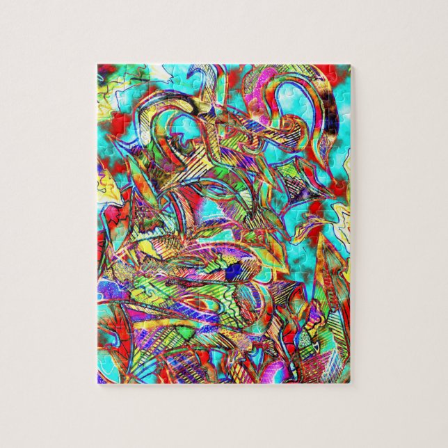 Colorful Graffiti Letters Puzzle (Vertical)