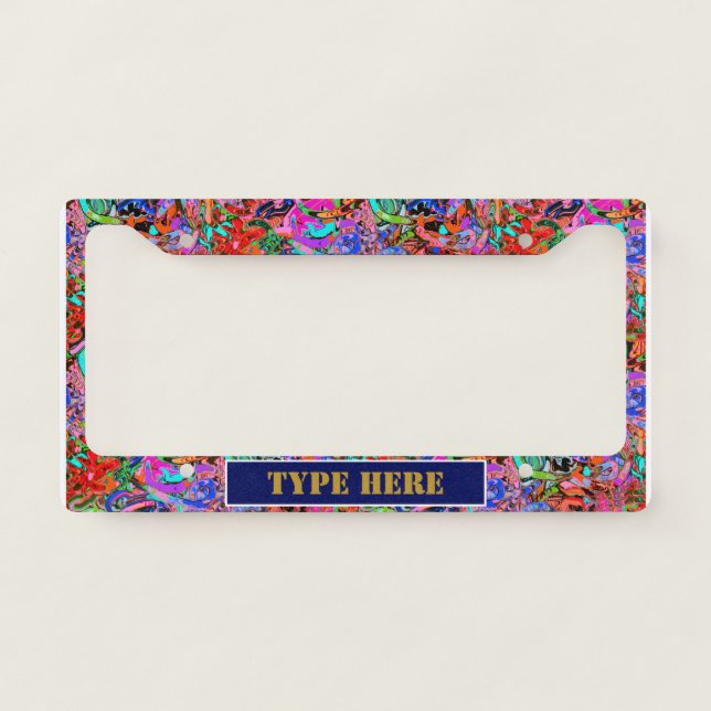 Colorful graffiti  license plate frame (Front)