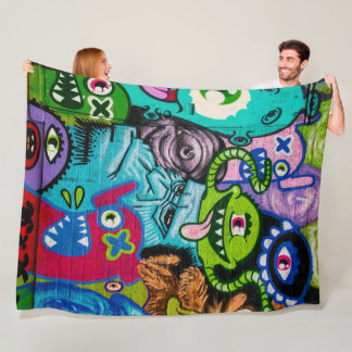 Colorful Graffiti Monster Art Blanket