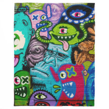 Colorful Graffiti Monster Art Blanket