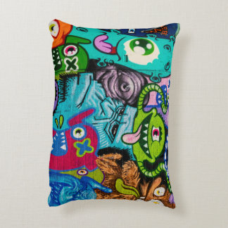 Colorful Graffiti Monster Art Throw Pillow