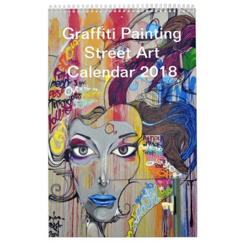 Colorful Graffiti Painting Street Art 2018 Calendar