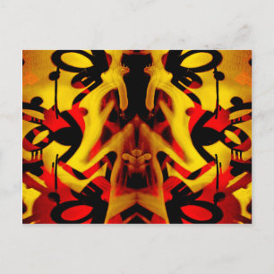 Colorful graffiti pattern postcard