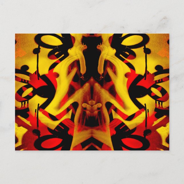 Colorful graffiti pattern postcard (Front)