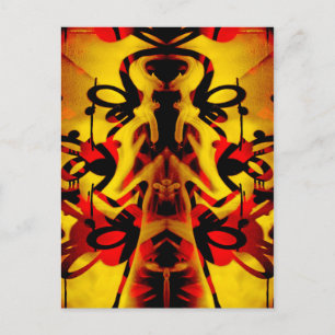 Colorful graffiti pattern postcard