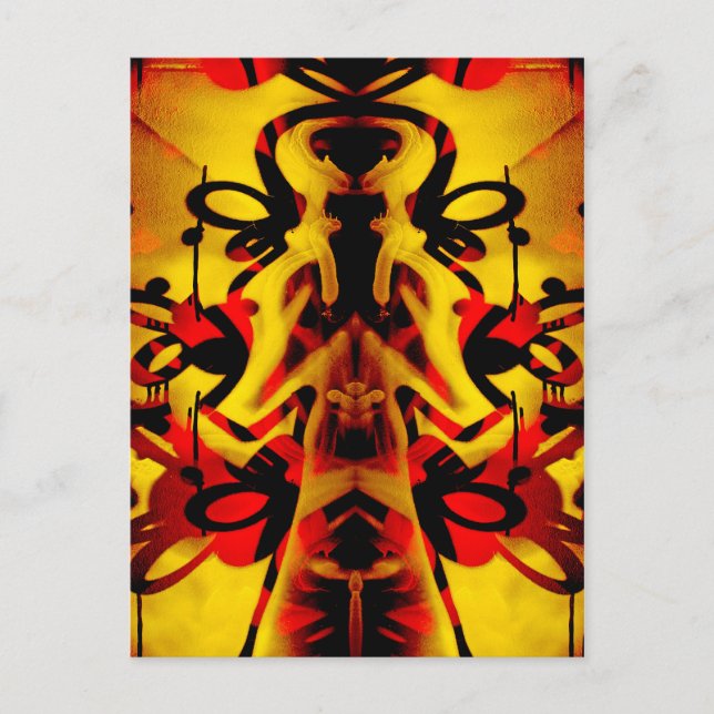 Colorful graffiti pattern postcard (Front)
