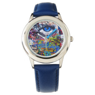 Colorful graffiti street art watch