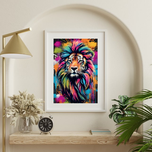 Colorful Graffiti Tiger Art Modern Wall Poster (Colorful Graffiti Tiger Art Modern Wall Poster)