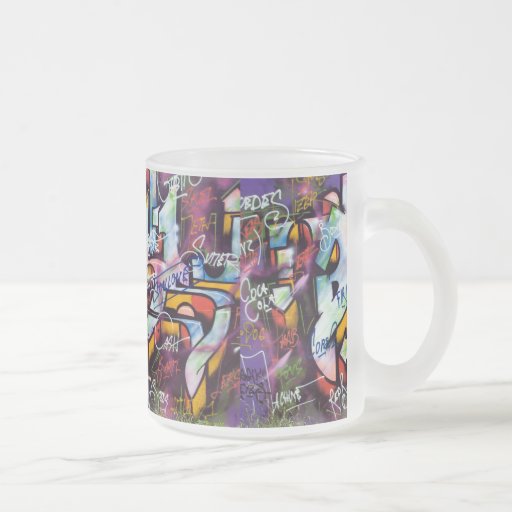 Colorful Graffiti Words 10 Oz Frosted Glass Coffee Mug | Zazzle