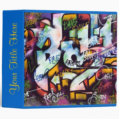 Colorful Graffiti Words Binder