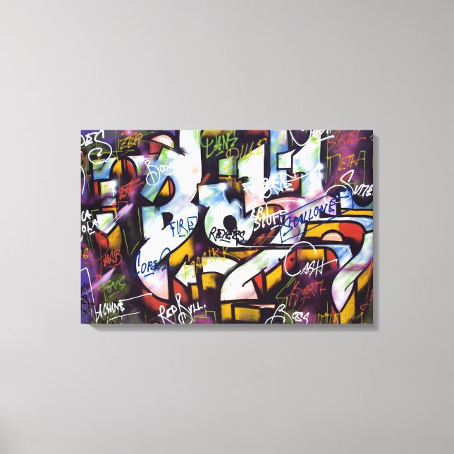 Colorful Graffiti Words Canvas Print (Front)