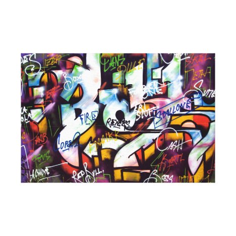 Colorful Graffiti Words Canvas Print