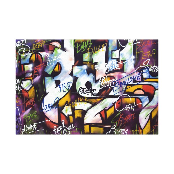 Colorful Graffiti Words Canvas Print Zazzle Com