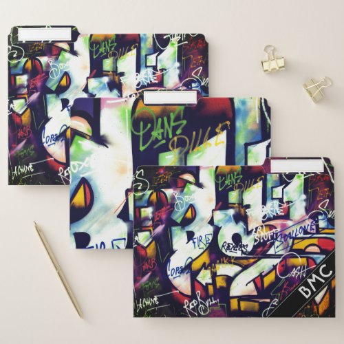 Colorful Graffiti Words File Folder