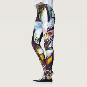 Colorful Graffiti Words Leggings