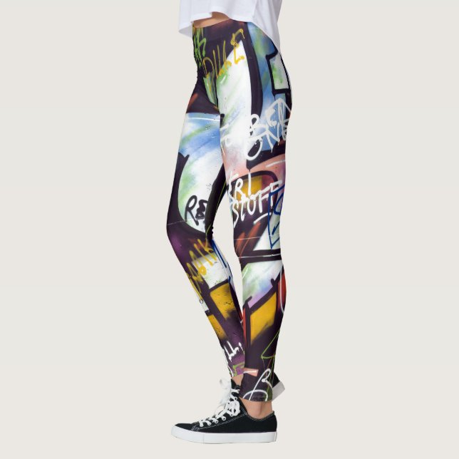 Colorful Graffiti Words Leggings (Left)