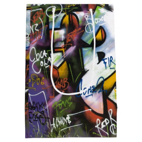 Colorful Graffiti Words Medium Gift Bag