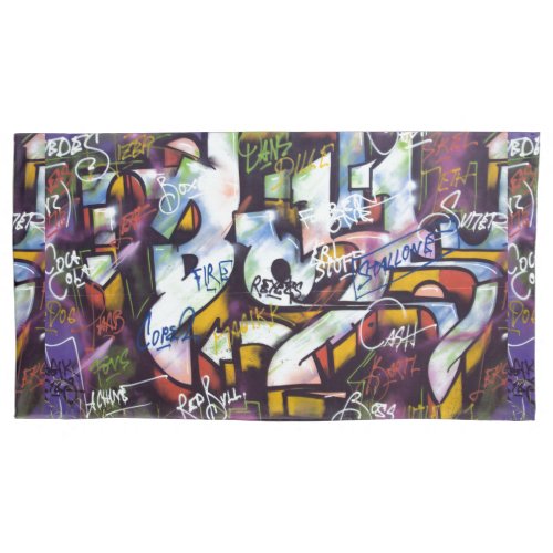 Colorful Graffiti Words Pillowcase