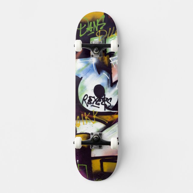Colorful Graffiti Words Skateboard Deck (Front)