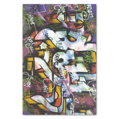 Colorful Graffiti Words Tissue Paper